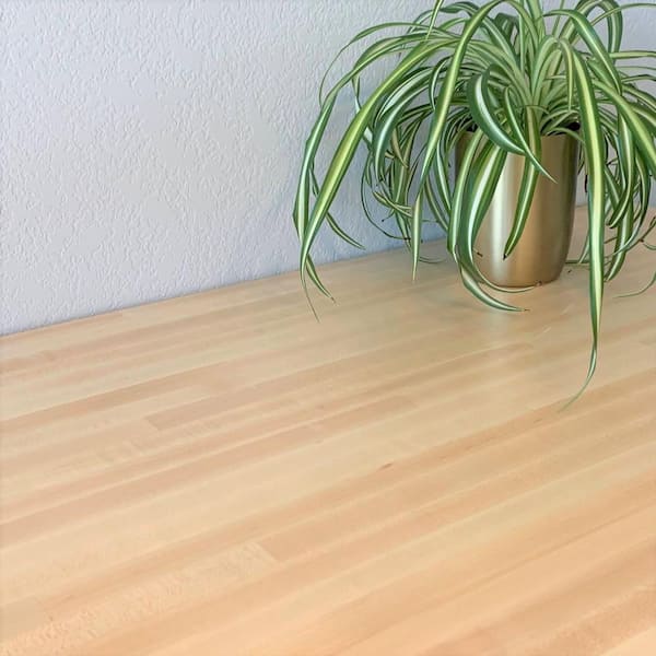 8 ft. L x 25 in. D Unfinished Maple Solid Wood Butcher Block Countertop With Eased Edge