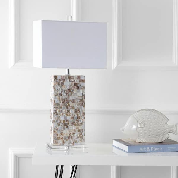 Cannon 29 in. Natural/Clear Seashell and Crystal Table Lamp