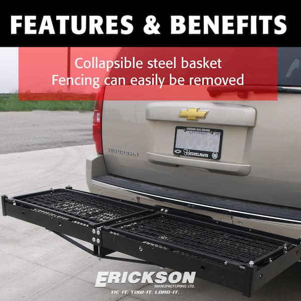 500 lb. Capacity 60 in. x 20 in. Steel Folding Hitch Cargo Carrier for 2 in. Receiver