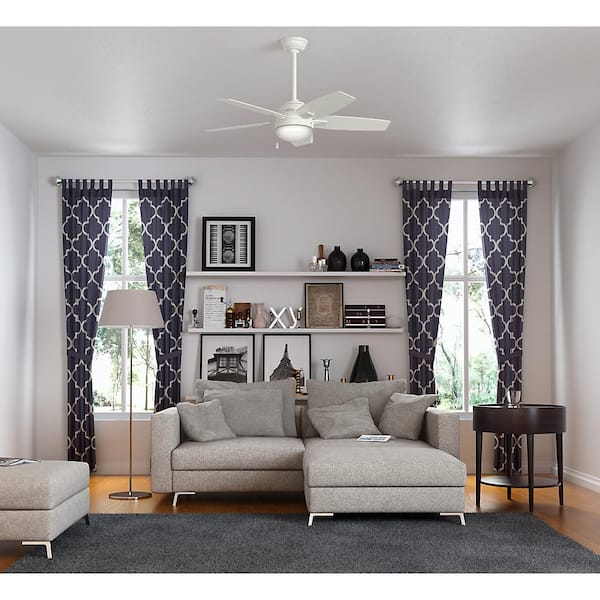 Antero 46 in. LED Indoor Fresh White Ceiling Fan with Light