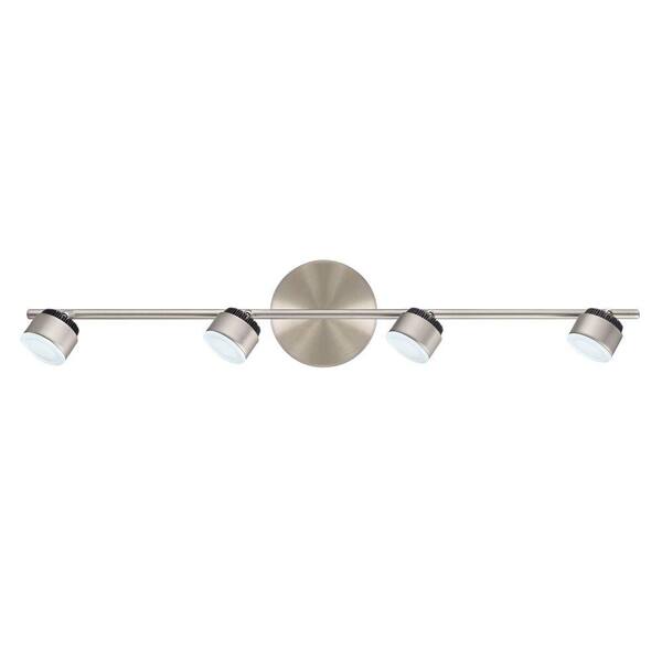 Burgate 2 ft. 4-Light Brushed Nickel Integrated LED Fixed Track Lighting Kit