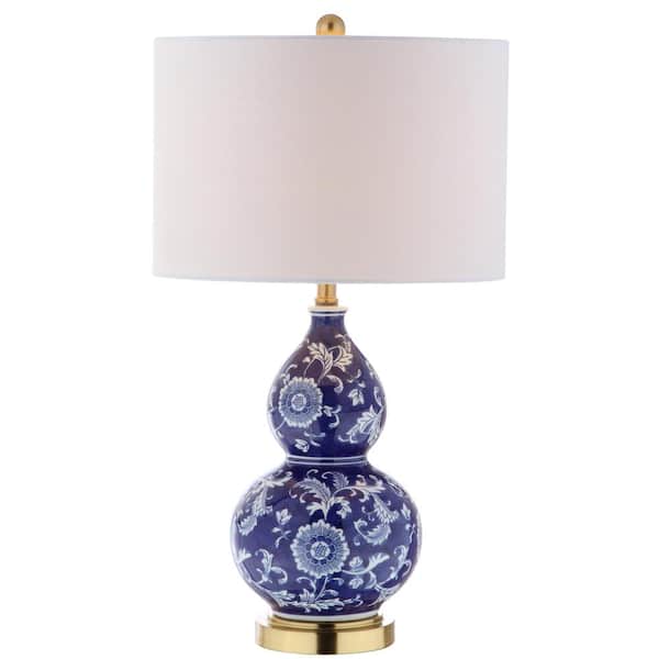 Lee 27 in. H Blue/White Ceramic Chinoiserie Table Lamp