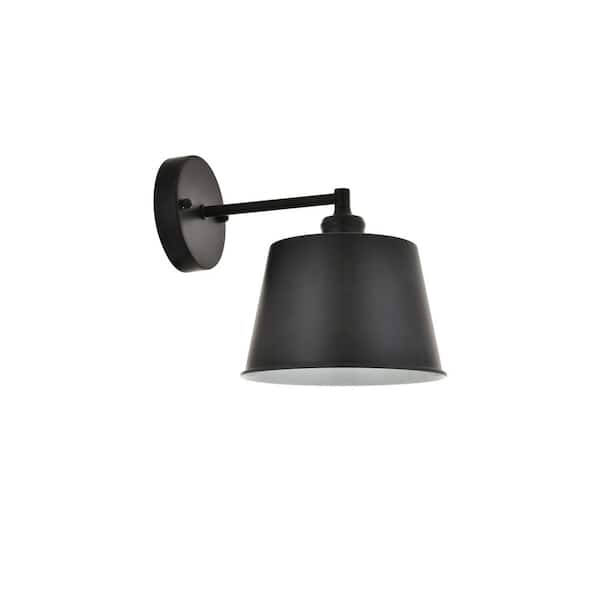 Timeless Home Nala 7.9 in. W x 8.9 in. H 1-Light Black (Straight Arm) Wall Sconce