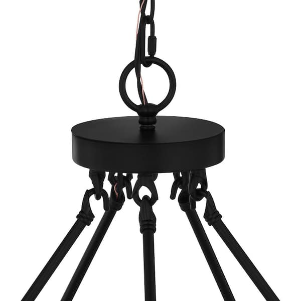 Stratton 10-Light Black Wagon Wheel, Industrial Farmhouse Dining Room Chandelier with Bulbs Included