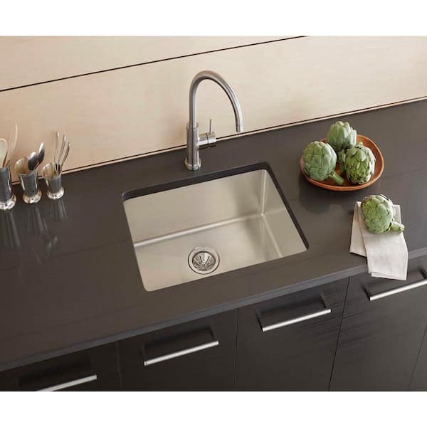 Crosstown 24 in. Undermount Single Bowl 18 Gauge Stainless Steel Kitchen Sink Only