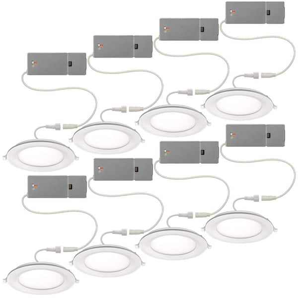 6 in. Canless Adjustable CCT Integrated LED Recessed Light Trim Night Light 900lms New Construction Remodel (8-Pack)