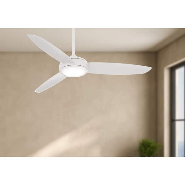 Concept IV 54 in. Integrated LED Indoor/Outdoor White Smart Ceiling Fan with Light and Remote Control