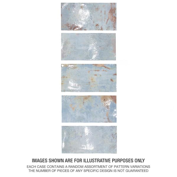 Biarritz Blue 3 in. x 6 in. Ceramic Wall Tile (5.72 sq. ft./Case)