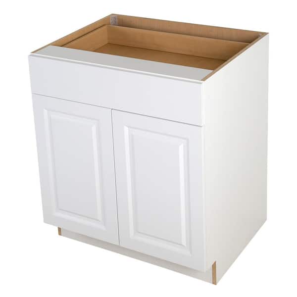 Benton 30 in. W x 24.5 in. D x 34.5 in. H Assembled Base Kitchen Cabinet in White with Soft Close Full Extension Drawer