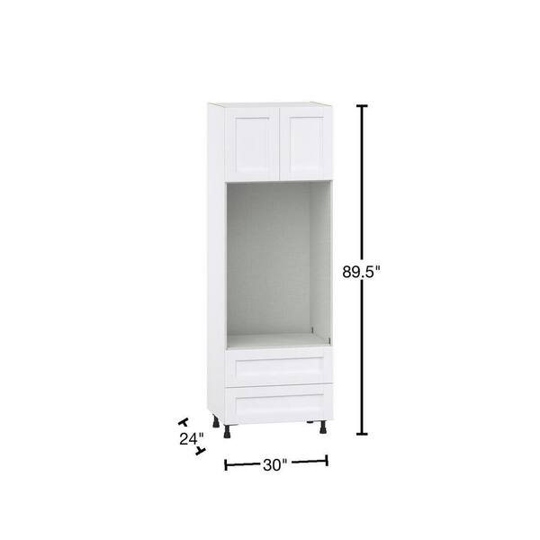 Mancos Glacier White Shaker Assembled Pantry Micro/Oven Kitchen Cabinet (30 in. W x 89.5 in. H x 24 in. D)