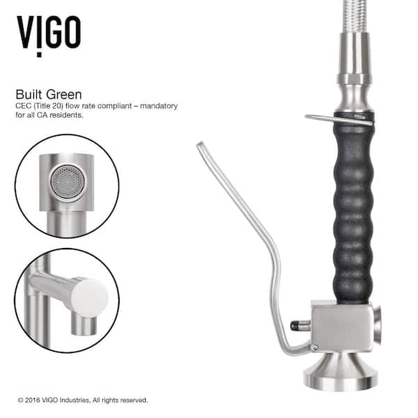 Zurich Single Handle Pull-Down Sprayer Kitchen Faucet Set with Soap Dispenser in Stainless Steel