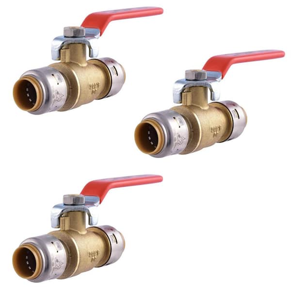 Max 1/2 in. Brass Push-to-Connect Ball Valve Pro Pack (3-Pack)