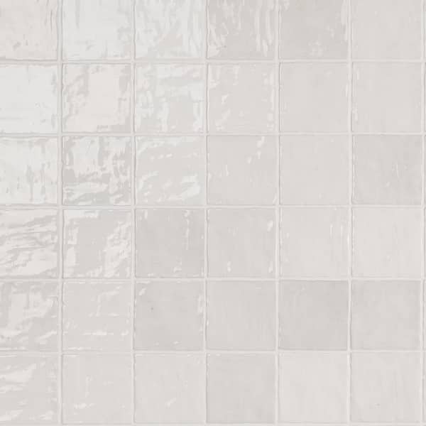 Kingston White 4 in. x 4 in. Glazed Ceramic Wall Tile (5.38 sq. ft./case)