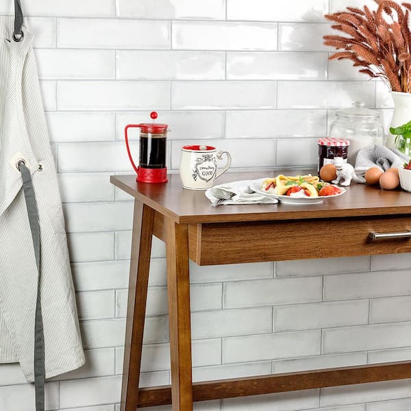 Moze White 3 in. x 12 in. 9 mm Ceramic Wall Tile (22-Piece) (5.38 sq. ft./ Box)