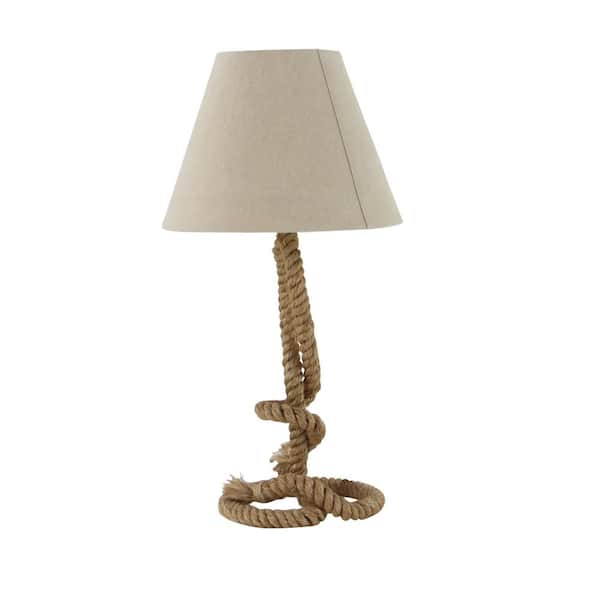 29 in. Brown Jute Twisted Rope Task and Reading Table Lamp