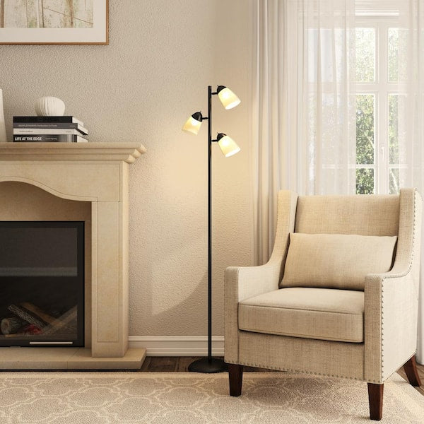 1000046387- 64.5 in. Black Track Tree Floor Lamp