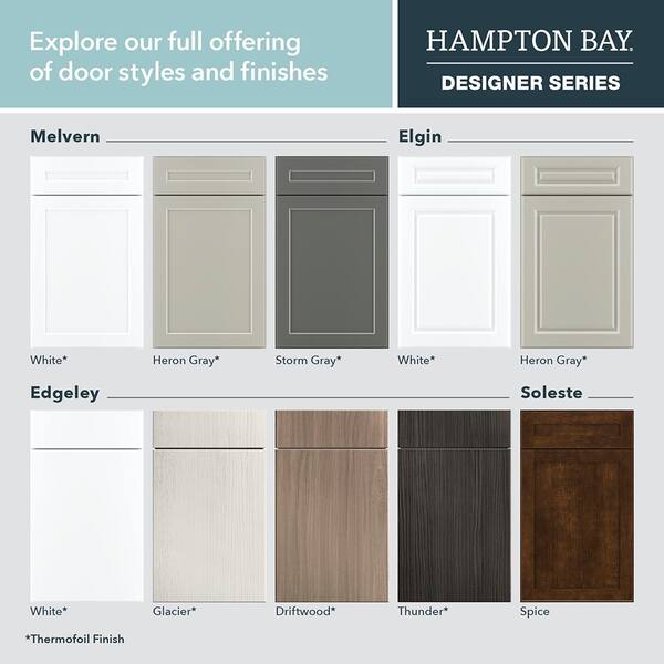 Designer Series Elgin Assembled 18x34.5x21 in. Bathroom Vanity Drawer Base Cabinet in White