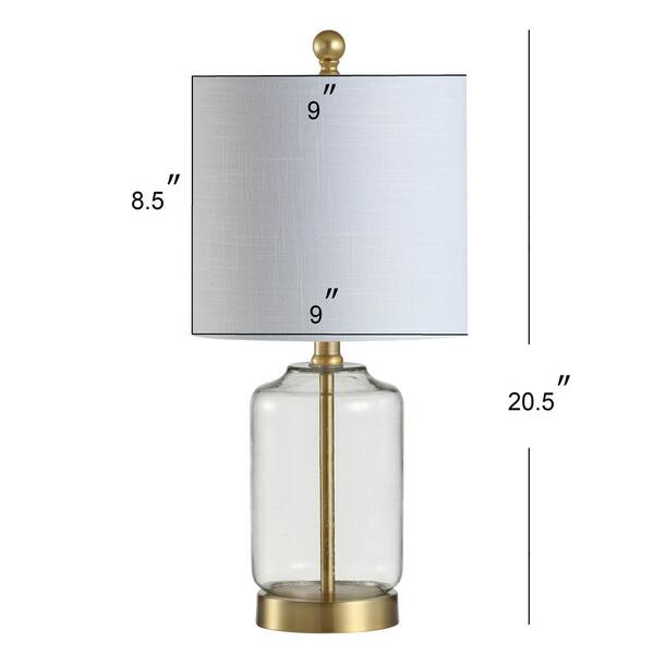Duncan 20.5 in. Brass/Clear Glass/Metal LED Table Lamp