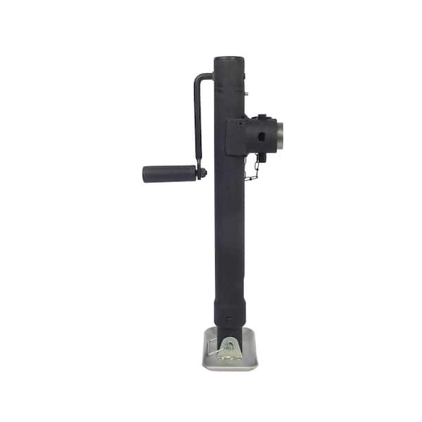 Blackout 2000 lbs. Signature Black Wrinkle Powder Coat Side Wind Pipe Mount Weld Jack 15 in. Travel