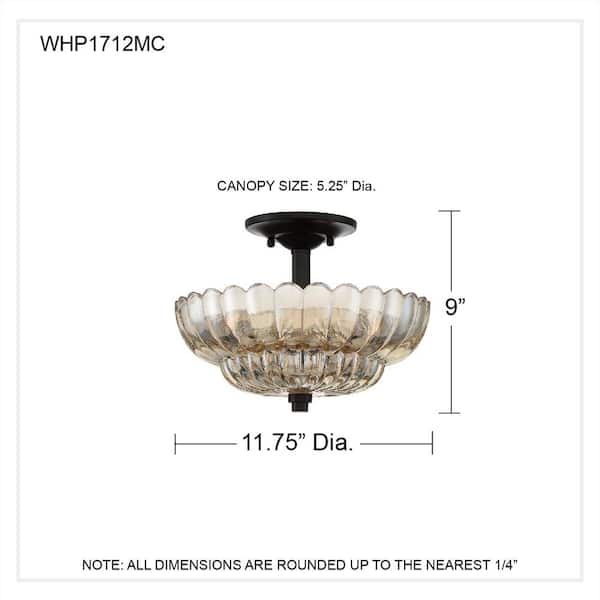 Whitecap 3-Light Mottled Cocoa Semi-Flush Mount