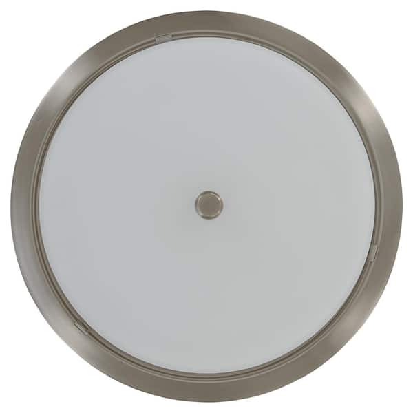 13.75 in. 1-Light Brushed Nickel LED Flush Mount