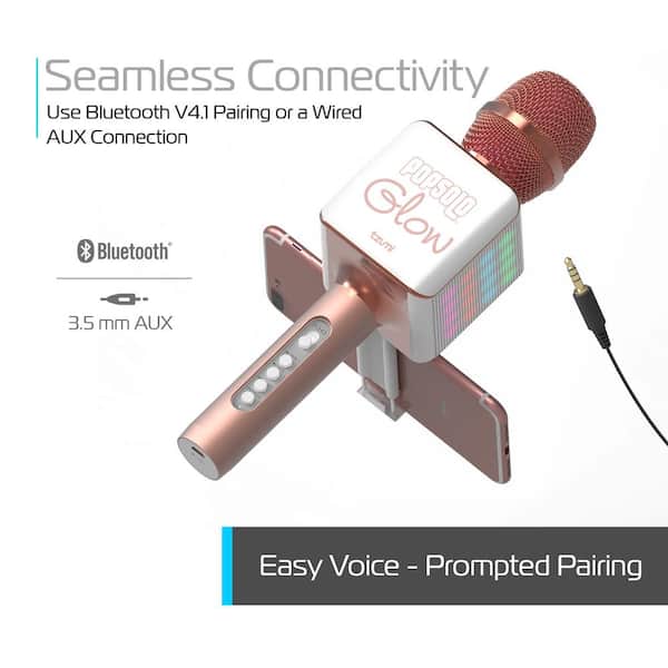 Pop Solo LED Karaoke Microphone in Rose Gold