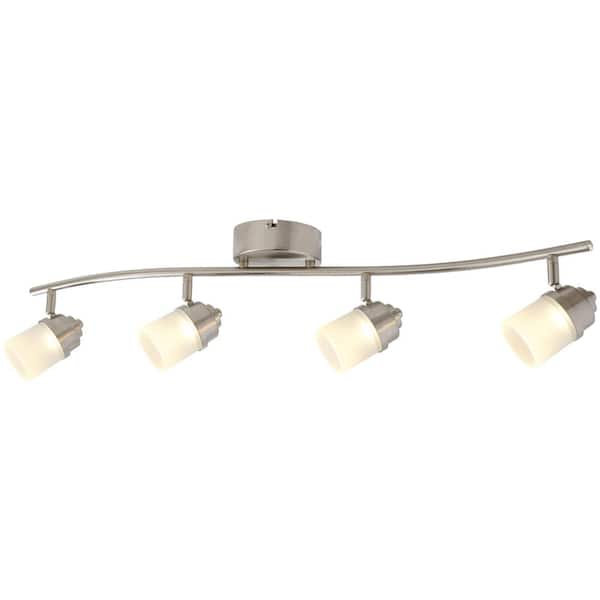 2.6 ft. 4-Light Brushed Nickel Integrated LED Track Lighting Kit