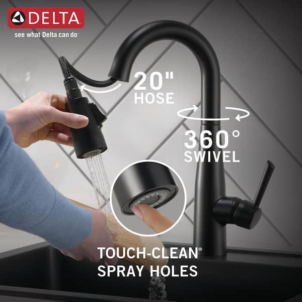 Essa Single-Handle Bar Faucet with MagnaTite Docking in Matte Black