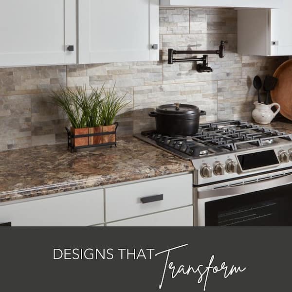 Wilsonart 8 ft. Right Miter Laminate Countertop Kit Included in Winter Carnival Granite with Full Wrap Ogee Edge