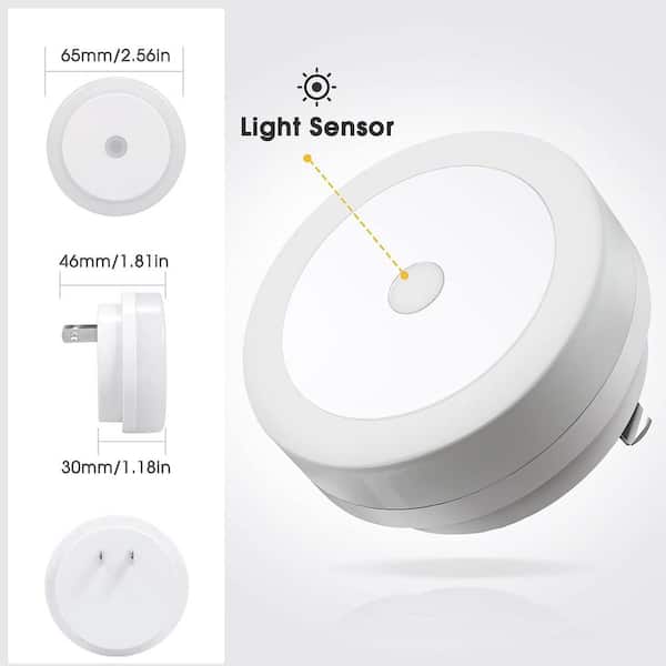 0.6-Watt Black 3000K Warm White Plug In Dusk to Dawn Integrated LED Night Light(4 Pack)