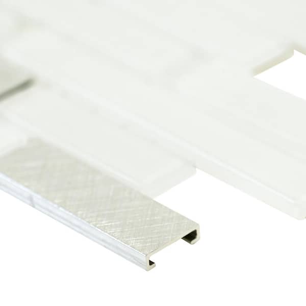 Lucid Sky Interlocking 11.81 in. x 12 in. Textured Glass Metal Look Wall Tile (19.6 sq. ft./Case)