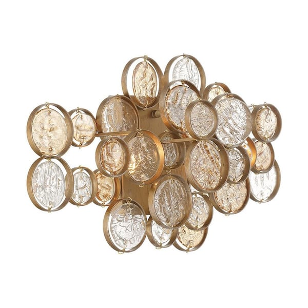 Trento 2-Light Pearl Gold Wall Sconce