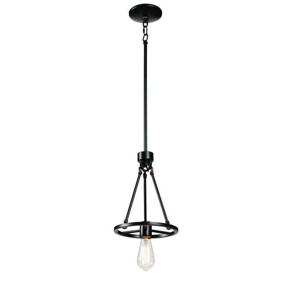 Stratton 1-Light Black Mini Pendant with No Shade