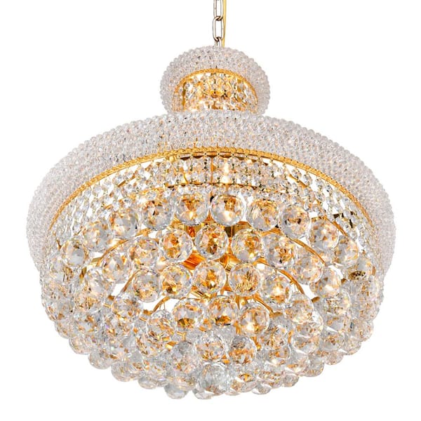 Empire 14 Light Down Chandelier With Gold Finish