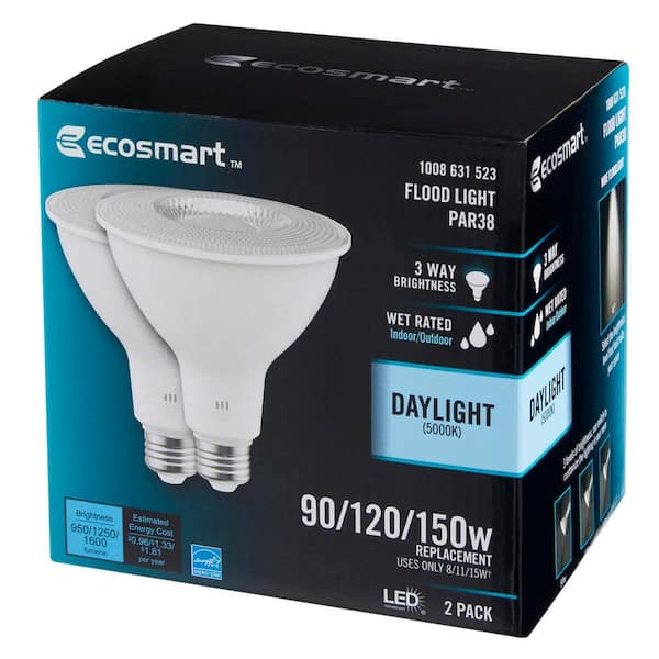 90/120/150-Watt Equivalent PAR38 3-Way Spot Energy Star Dimmable CEC LED Light Bulb Daylight (2-Pack)