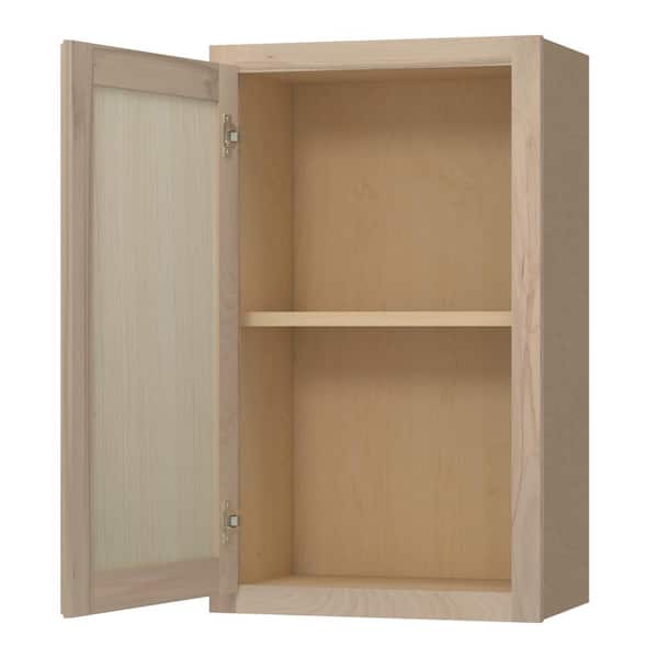 18 in. W x 12 in. D x 30 in. H Assembled Wall Kitchen Cabinet in Unfinished with Recessed Panel