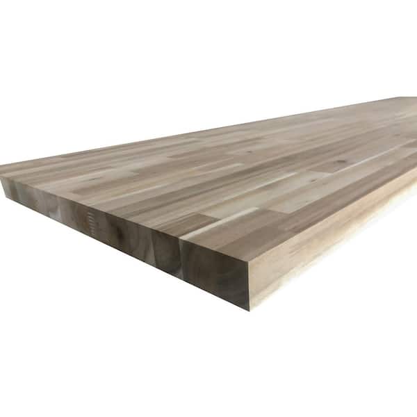 10 ft. L x 25 in. D Unfinished Acacia Butcher Block Countertop in With Standard Edge