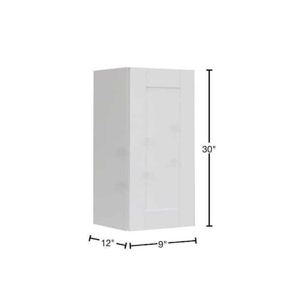 Anchester Assembled 9x30x12 in. 1 Door Wall Cabinet with 2 Shelves in Classic White