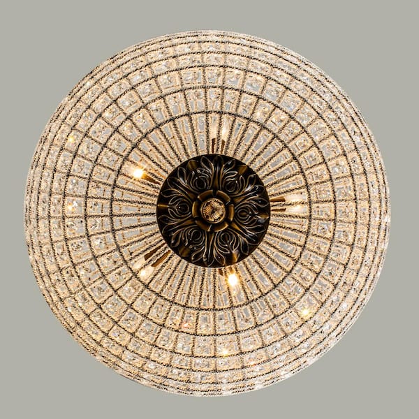 Allenglade 5-Light Unique Antique Gold Globe Chandelier with Crystal Accents