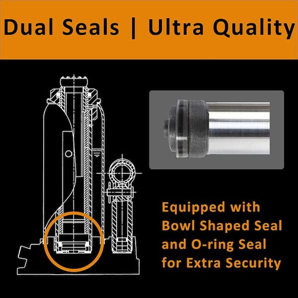 12-Ton Low Profile Hydraulic Welded Heavy Duty Bottle Jack, Blue