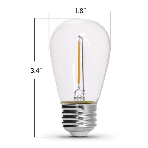 11-Watt Equivalent S14 String Light LED Light Bulb, Warm White 2200K (12-Pack)