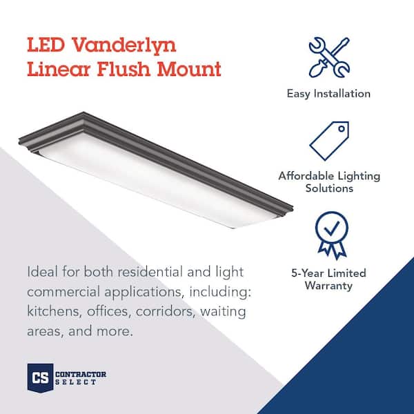 Vanderlyn 4 ft. Brown LED Flush Mount