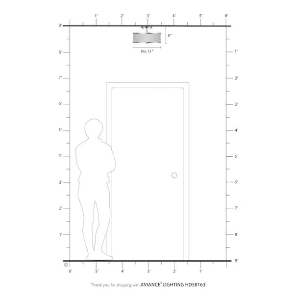 Cameron 2 Light Antique Brass Semi Flush Mount