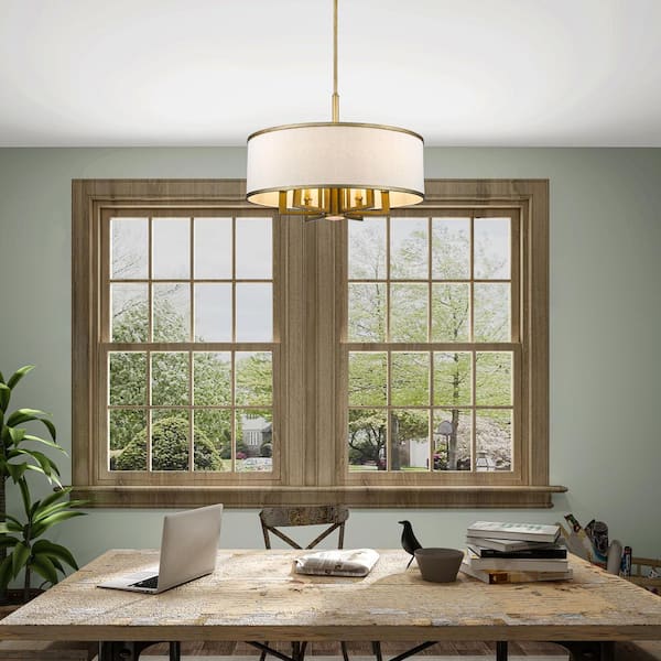 Cameron 7 Light Hand Painted Antique Gold Leaf Chandelier