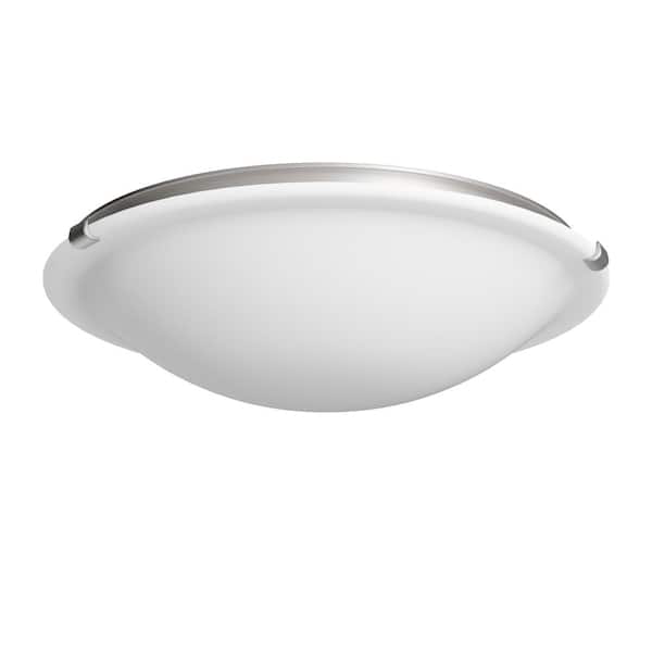 16 in. Dome Collection 24-Watt Brushed Nickel Integrated LED Flush Mount