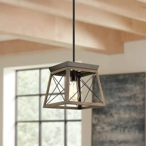 Briarwood Collection 1-Light Antique Bronze Kitchen Farmhouse Mini-Pendant Hanging Light