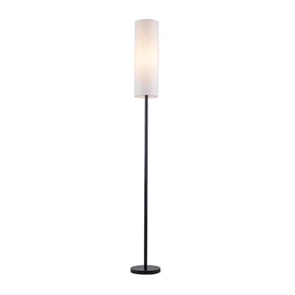 McCarthy 66.5 in. 1-Light Black Floor Lamp with Slender Fabric Shade