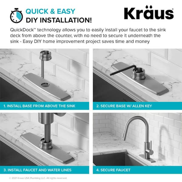 Oletto Single Handle Pull Down Sprayer Kitchen Faucet in Spot Free Antique Champagne Bronze