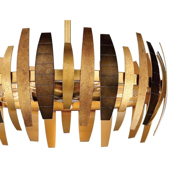 Manitou 19 in. 5-Light Ardor Gold Semi Flush Mount