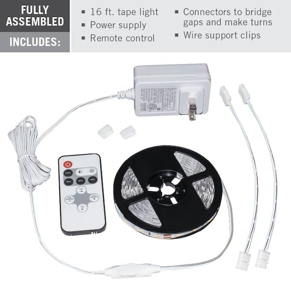 RibbonFlex Home 16 ft. LED Warm White Strip Light Kit with Remote
